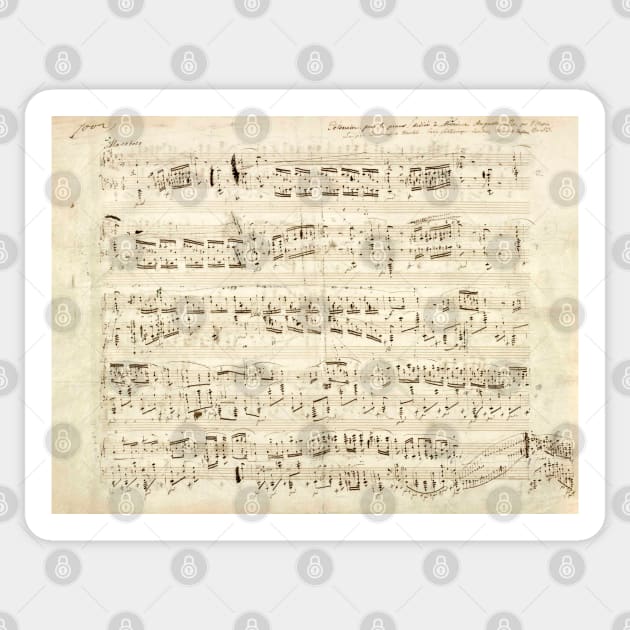 Chopin | Polonaise | Original manuscript score Sticker by Musical design